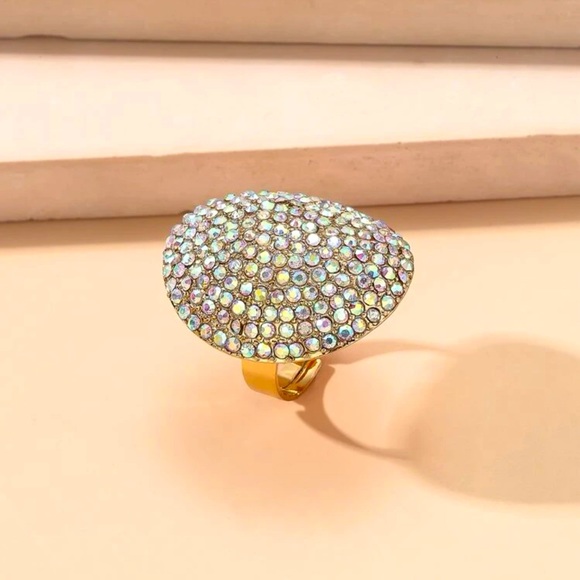Rhinestone Round Decor Ring - Picture 2 of 5